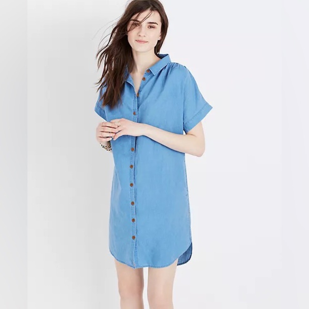 Madewell Indigo central denim shirt dress